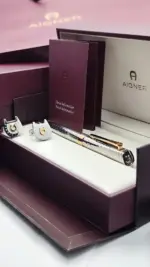 قلم وكبك اقنر ذهبي فضي
