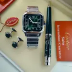 طقم ساعة وقلم وكبك كارتير