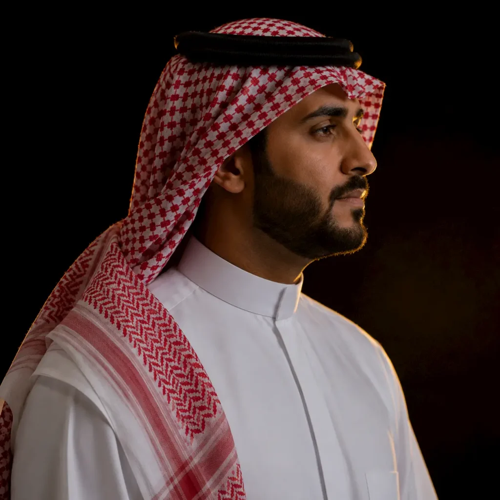 ثبات الشماغ الأحمر عند اللبس والتشخيص